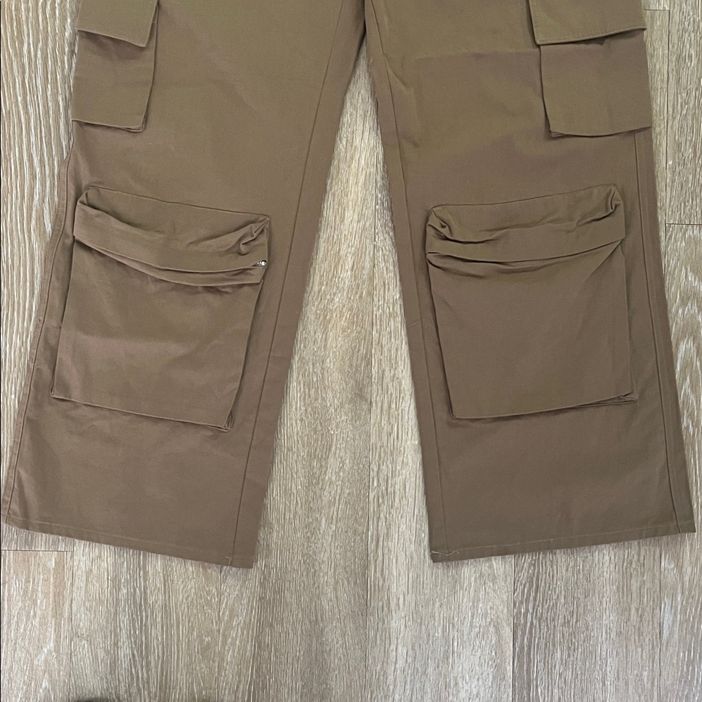 Anthropologie Molly King x Bayse wide Leg Loose Cargo Pants Army Olive Green M - Picture 10 of 14